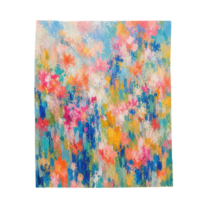 Chromatic Meadow Velveteen Plush Blanket