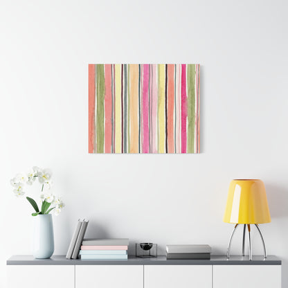 Summer Stripe Stretched Canvas Wall Art