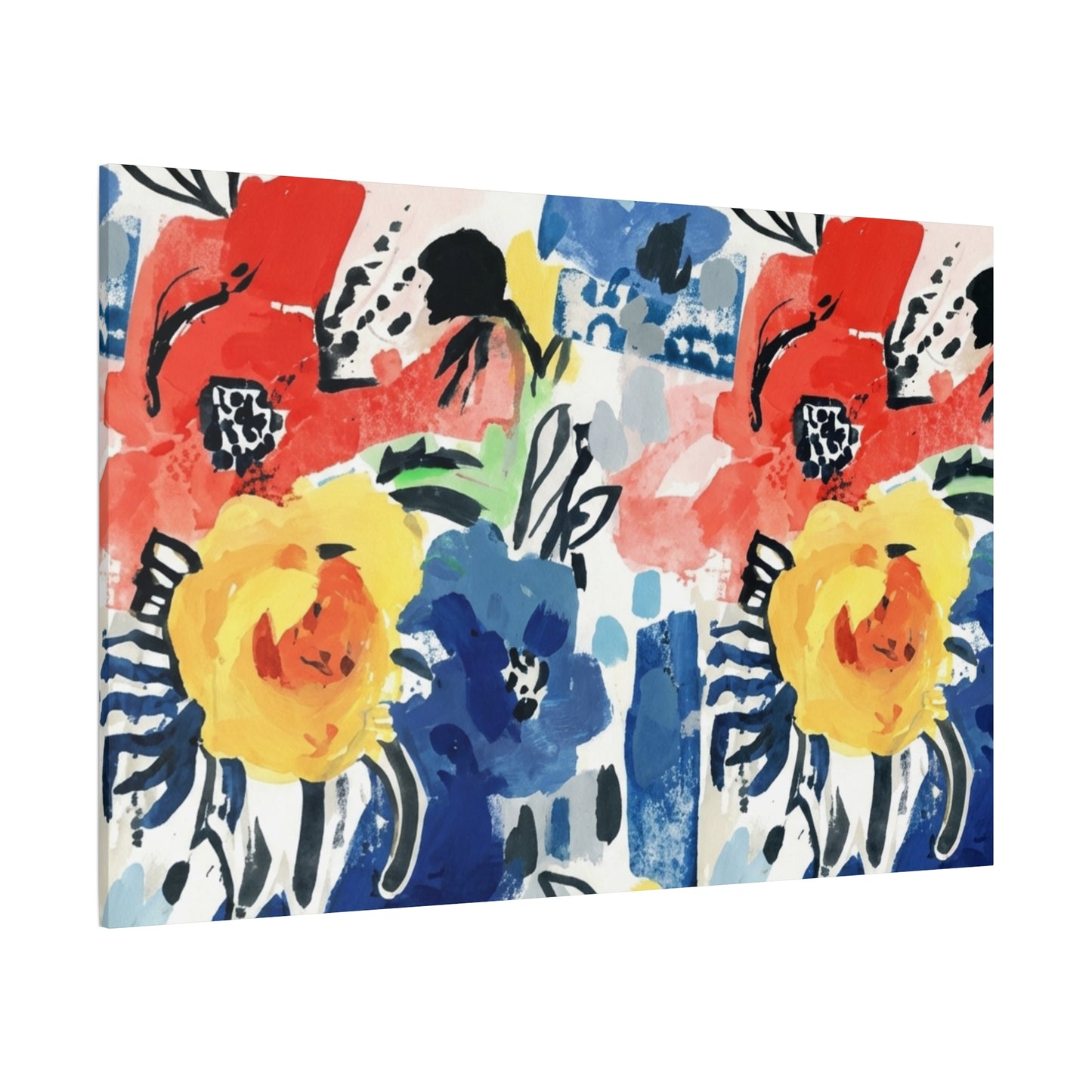 Abstract Flora Stretched Canvas Wall Art