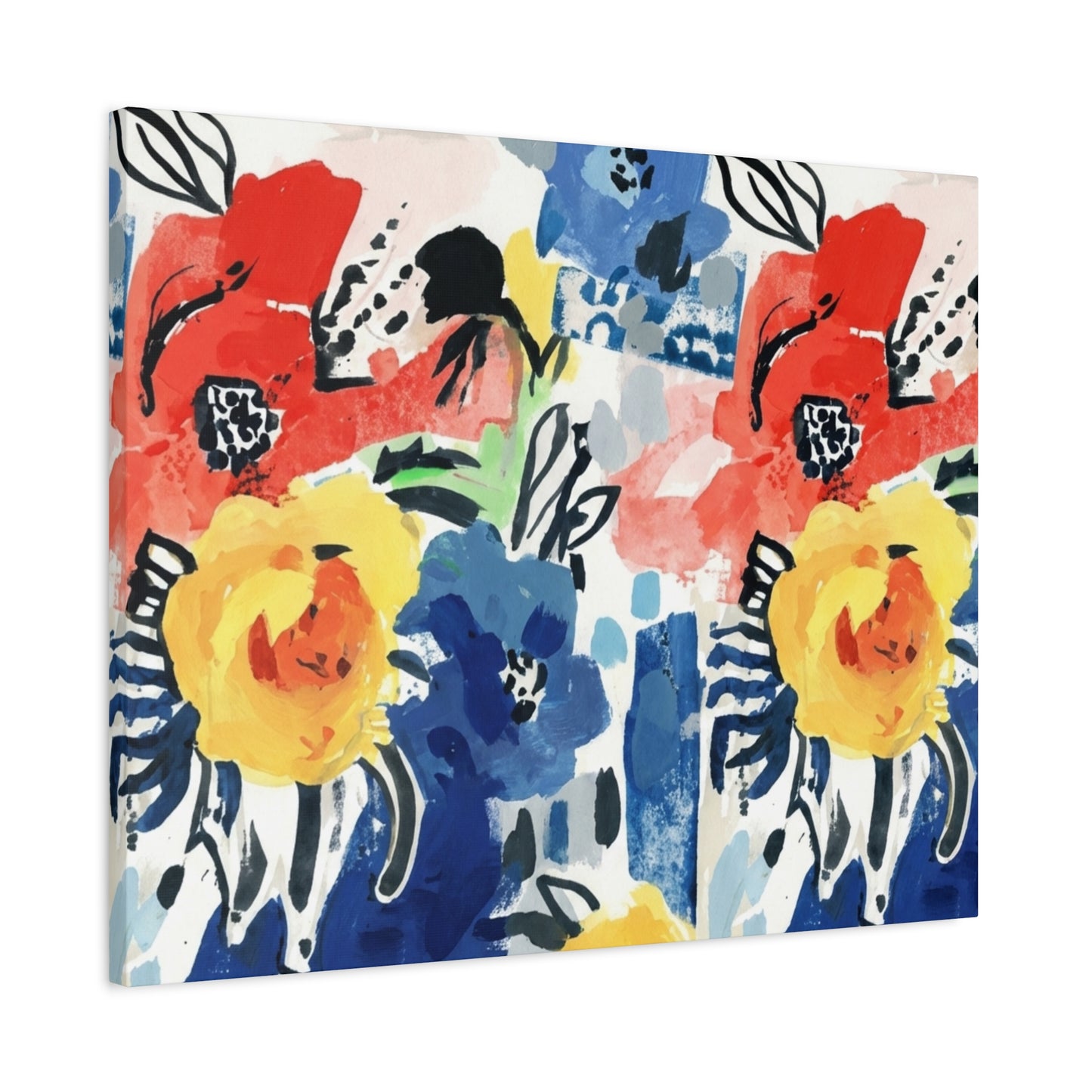 Abstract Flora Stretched Canvas Wall Art