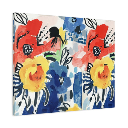 Abstract Flora Stretched Canvas Wall Art