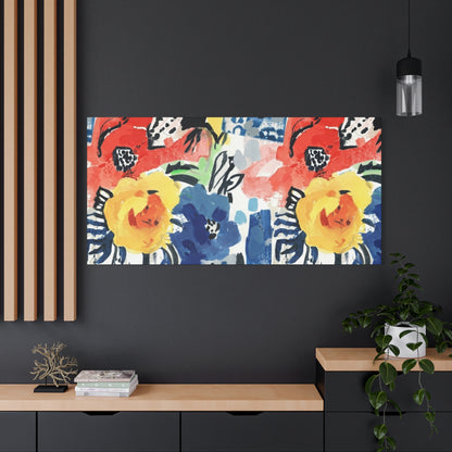 Abstract Flora Stretched Canvas Wall Art