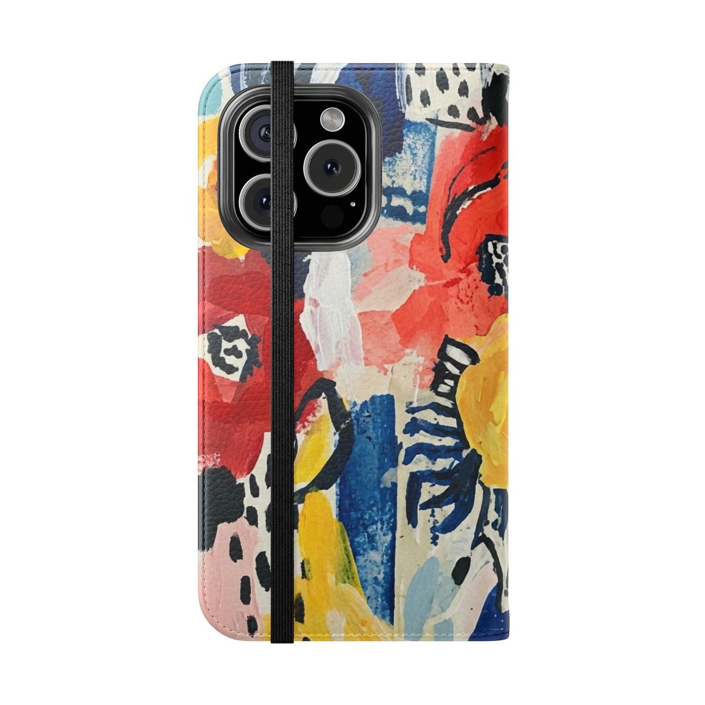 Abstract Flora Vegan Leather Flip Case