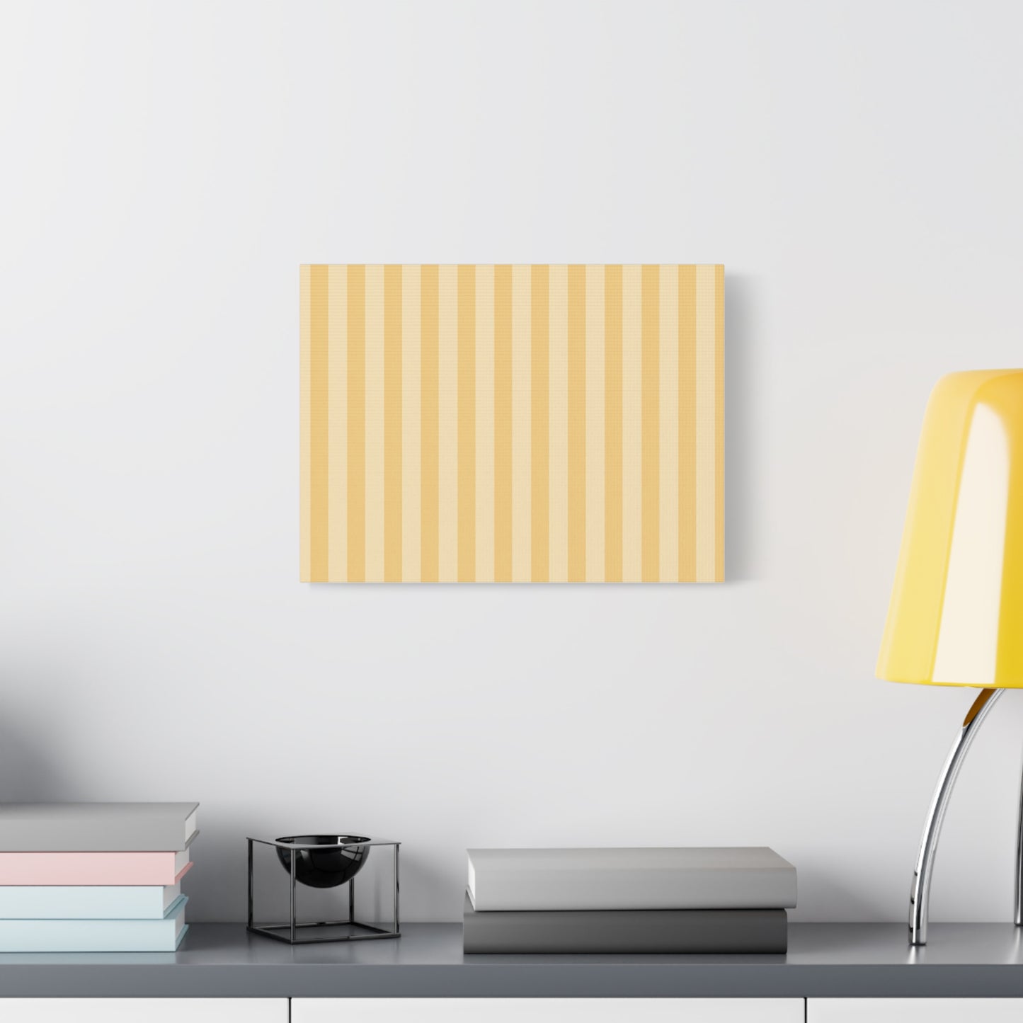 Buttercup Stripe Stretched Canvas Wall Art