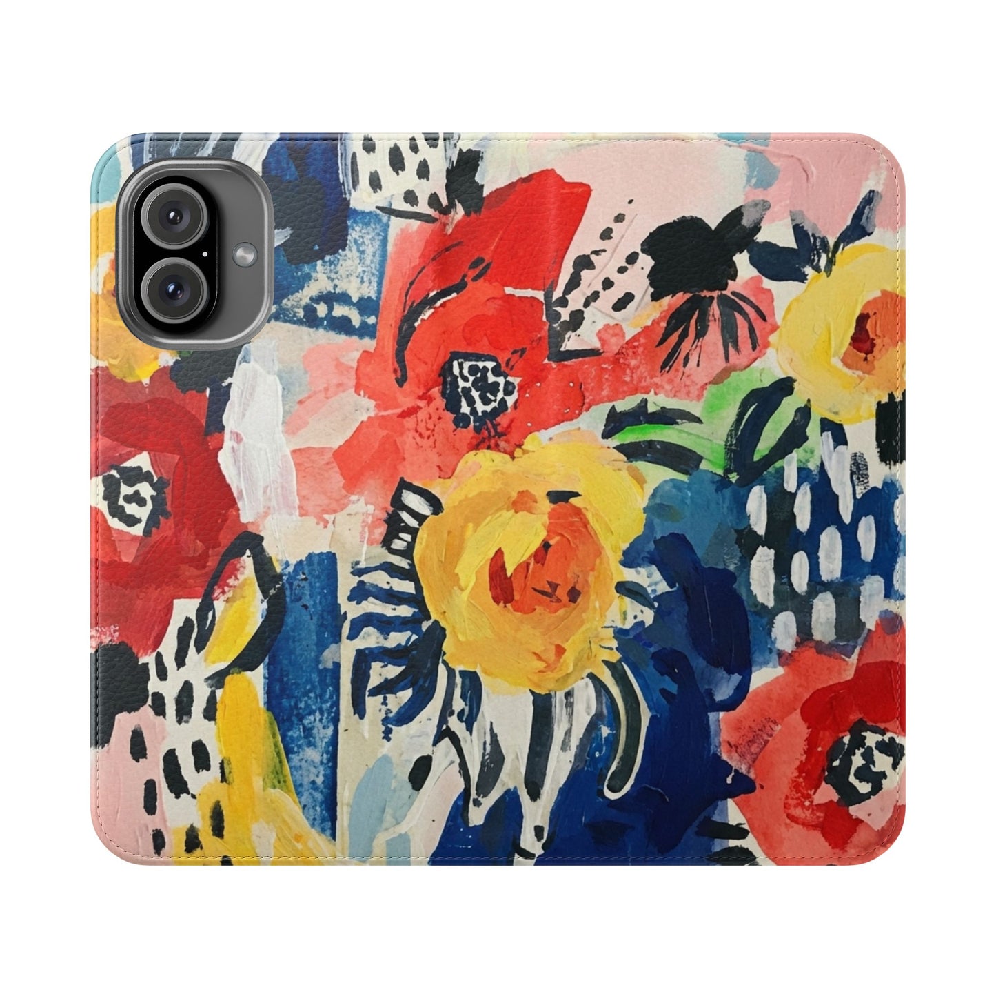 Abstract Flora Vegan Leather Flip Case