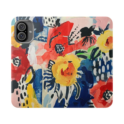 Abstract Flora Vegan Leather Flip Case