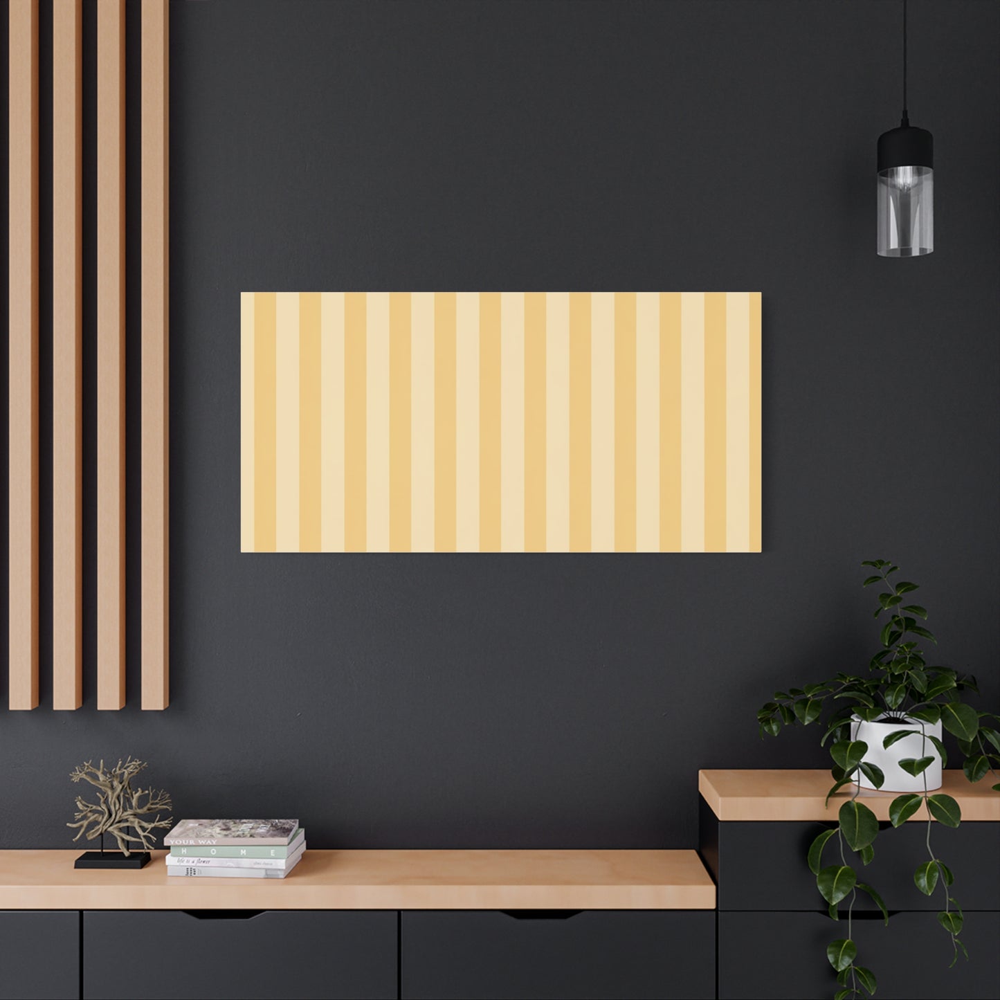 Buttercup Stripe Stretched Canvas Wall Art