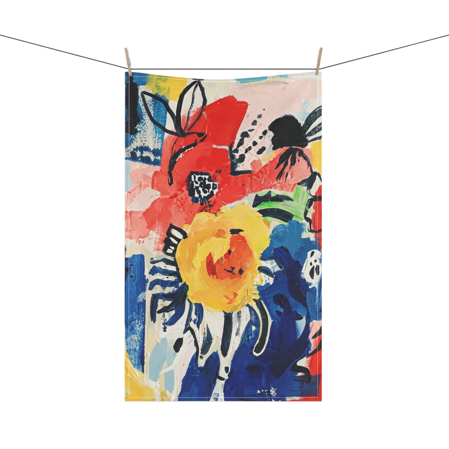 Abstract Flora Tea Towel