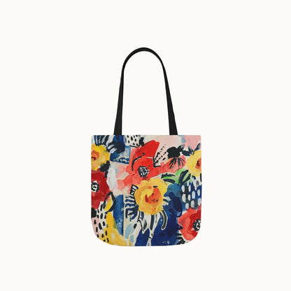 Abstract Flora Tote Bag with 5-Color Straps
