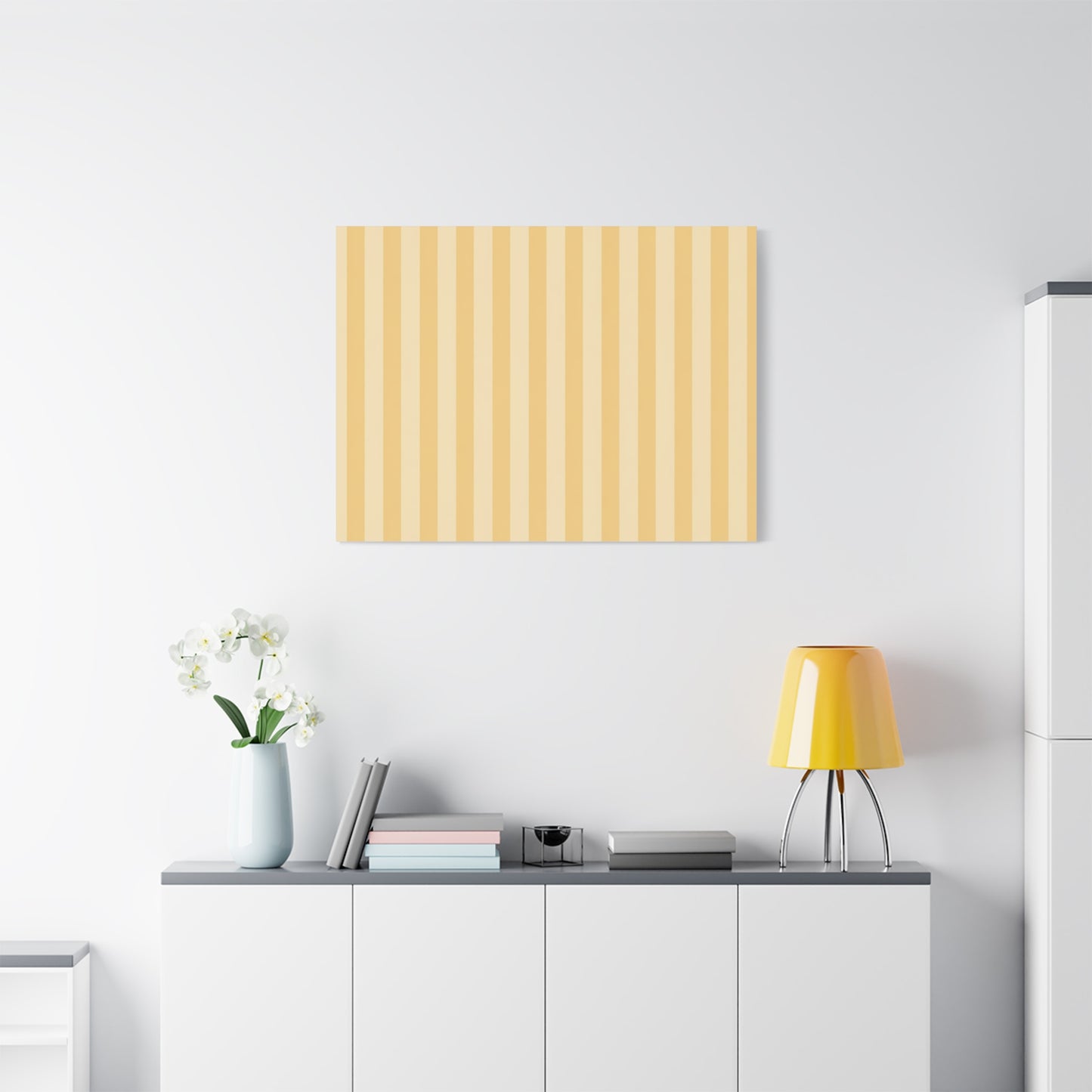 Buttercup Stripe Stretched Canvas Wall Art
