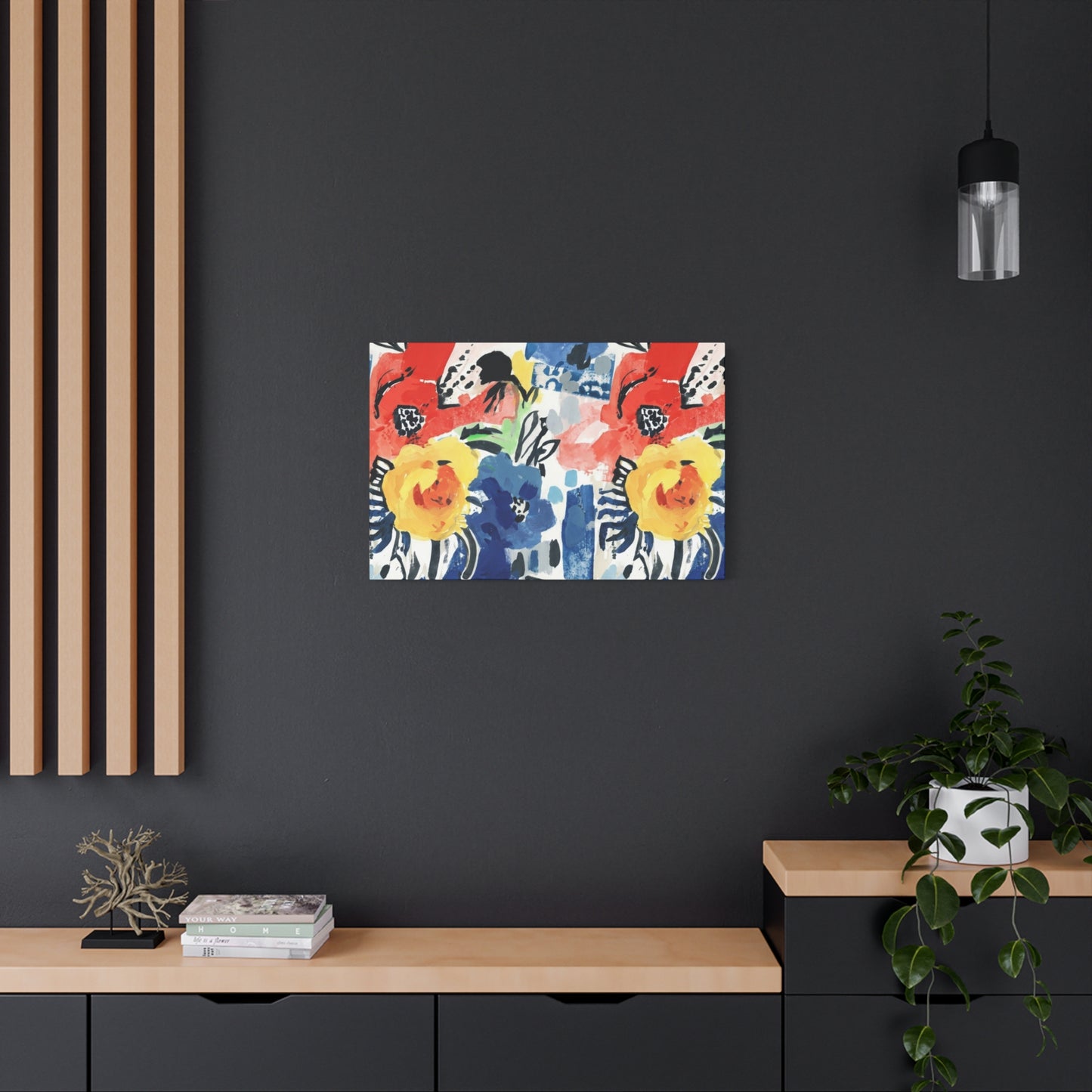 Abstract Flora Stretched Canvas Wall Art