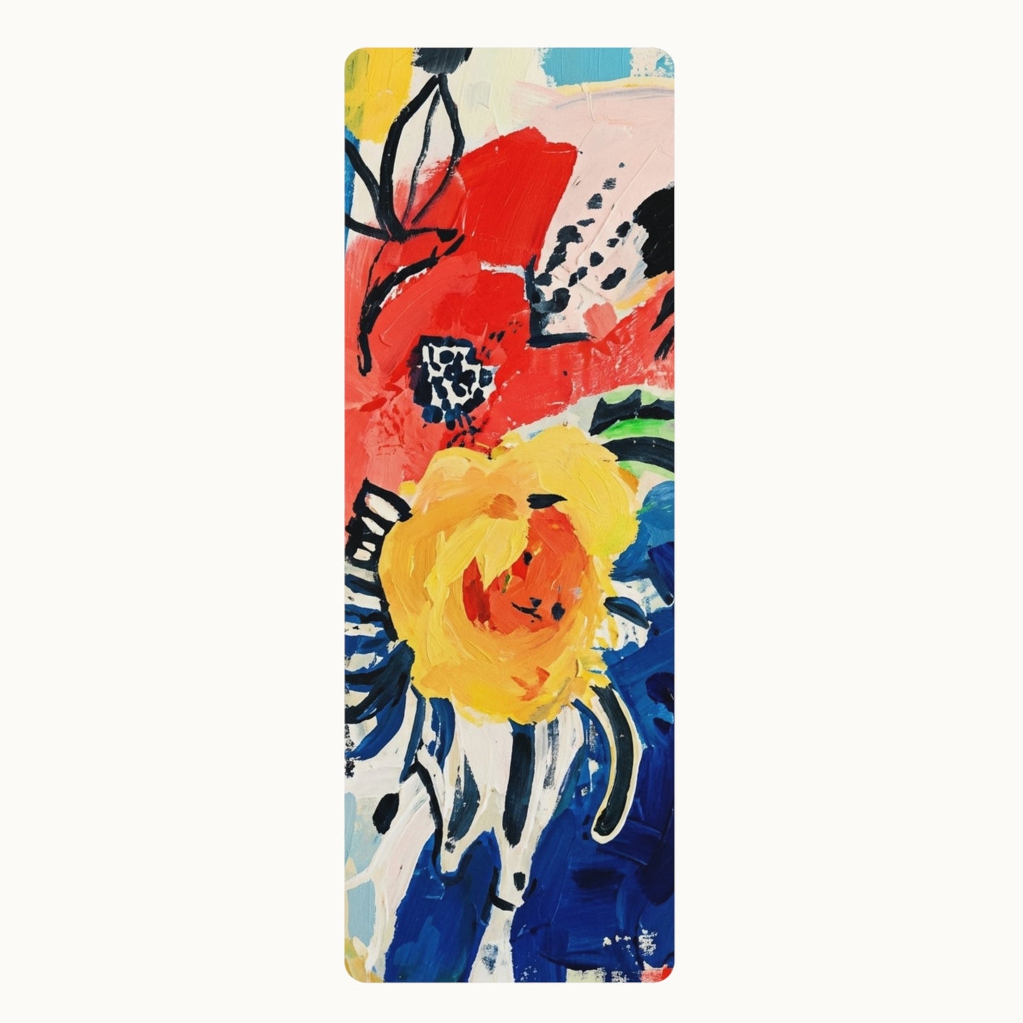 Abstract Flora Rubber Yoga Mat