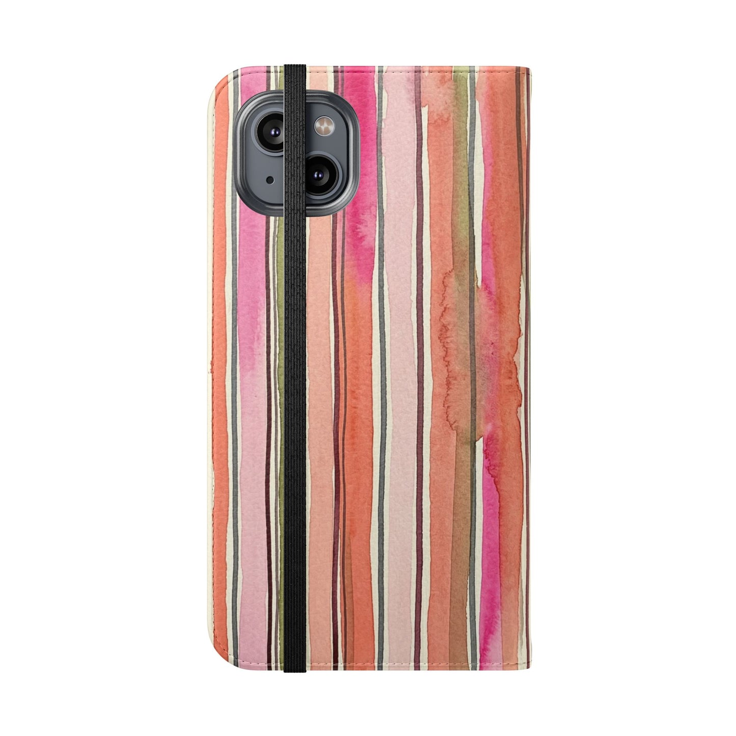Summer Stripe Vegan Leather Flip Case