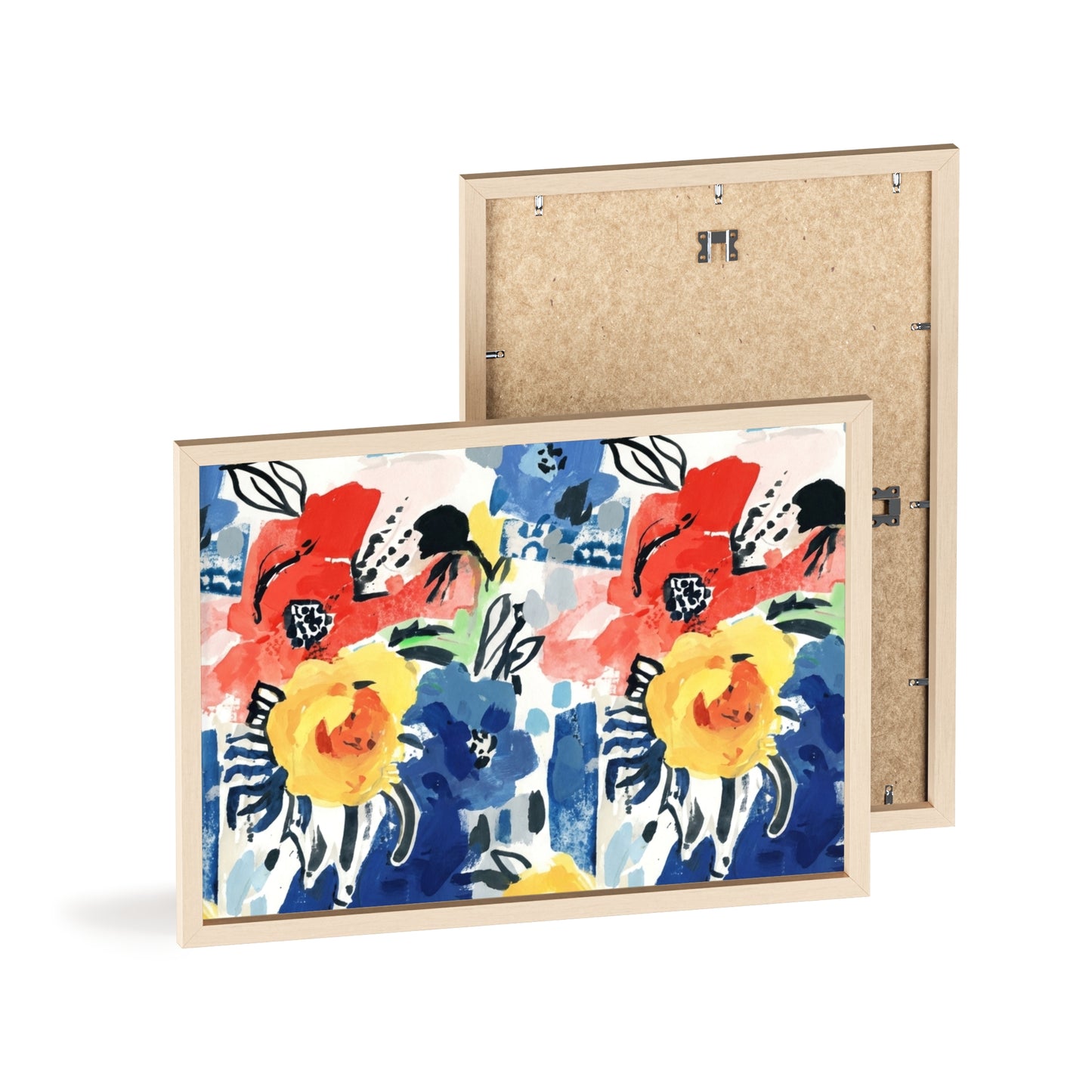 Abstract Flora Wood Framed Posters