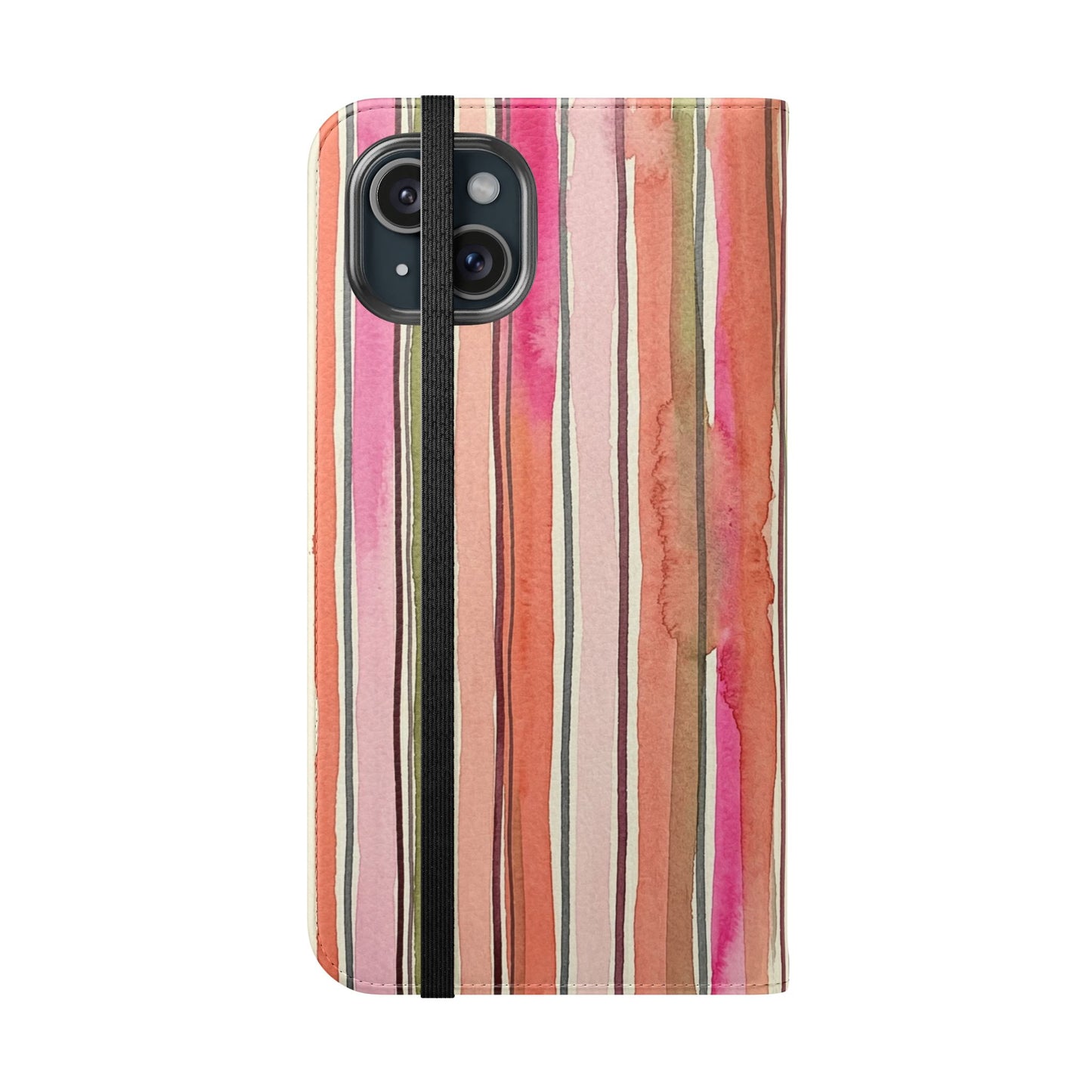 Summer Stripe Vegan Leather Flip Case