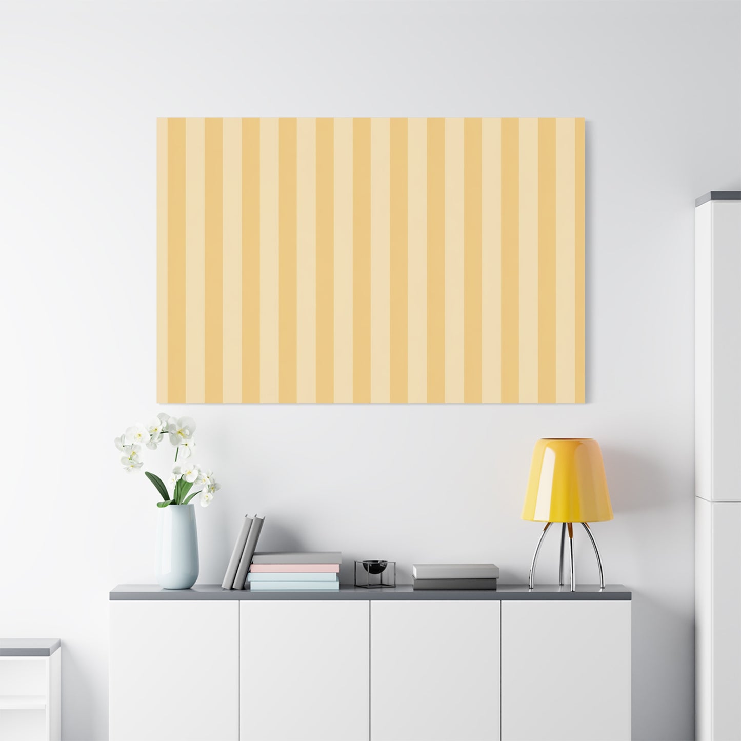 Buttercup Stripe Stretched Canvas Wall Art