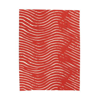 Scarlet Tide Velveteen Plush Blanket