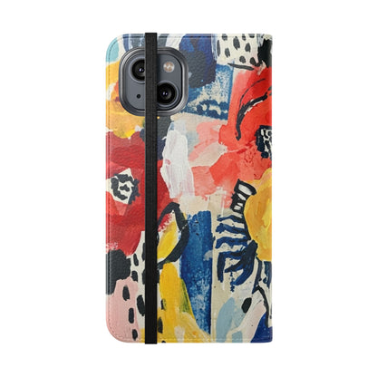 Abstract Flora Vegan Leather Flip Case