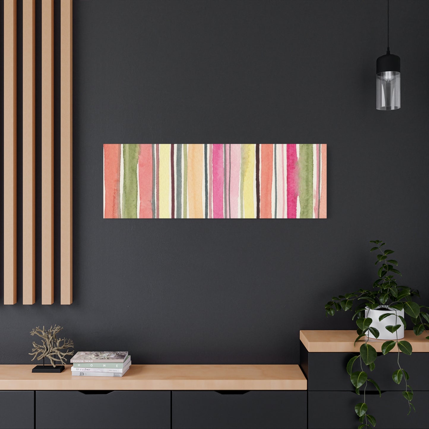 Summer Stripe Stretched Canvas Wall Art