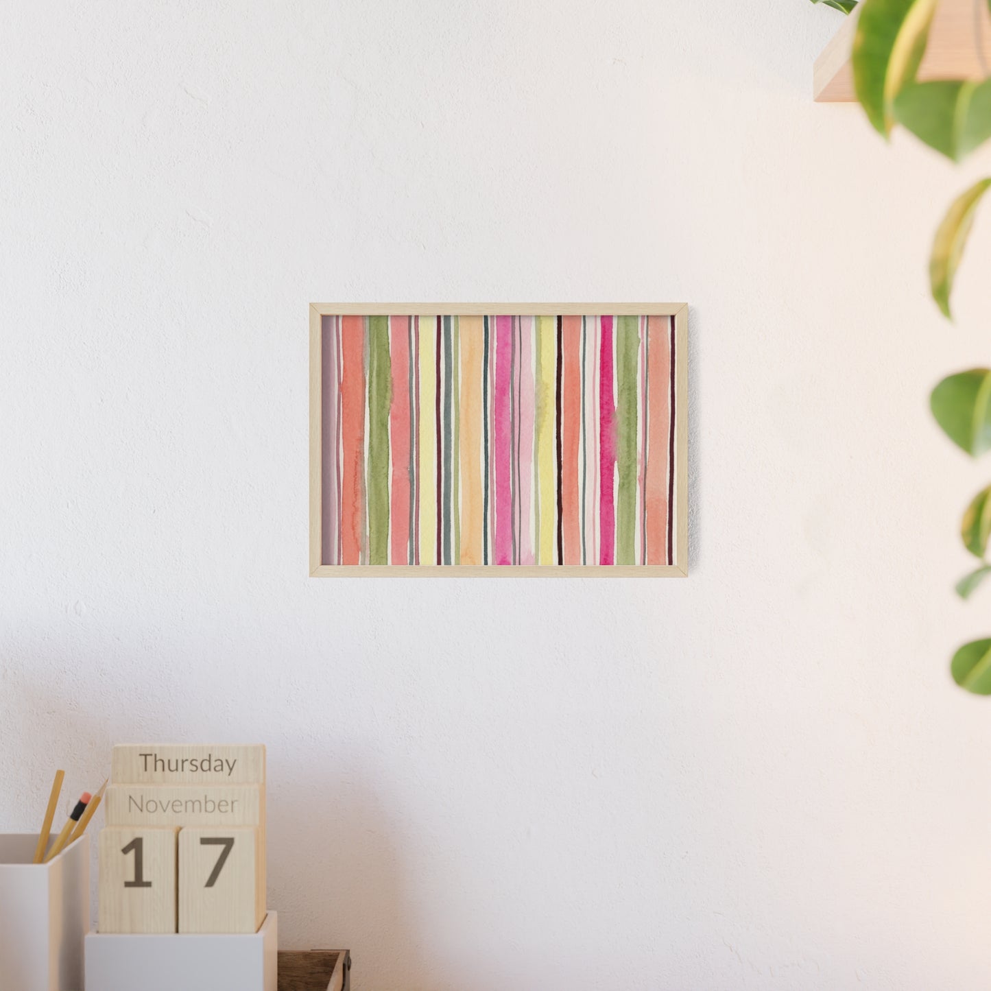 Summer Stripe Wood Framed Posters