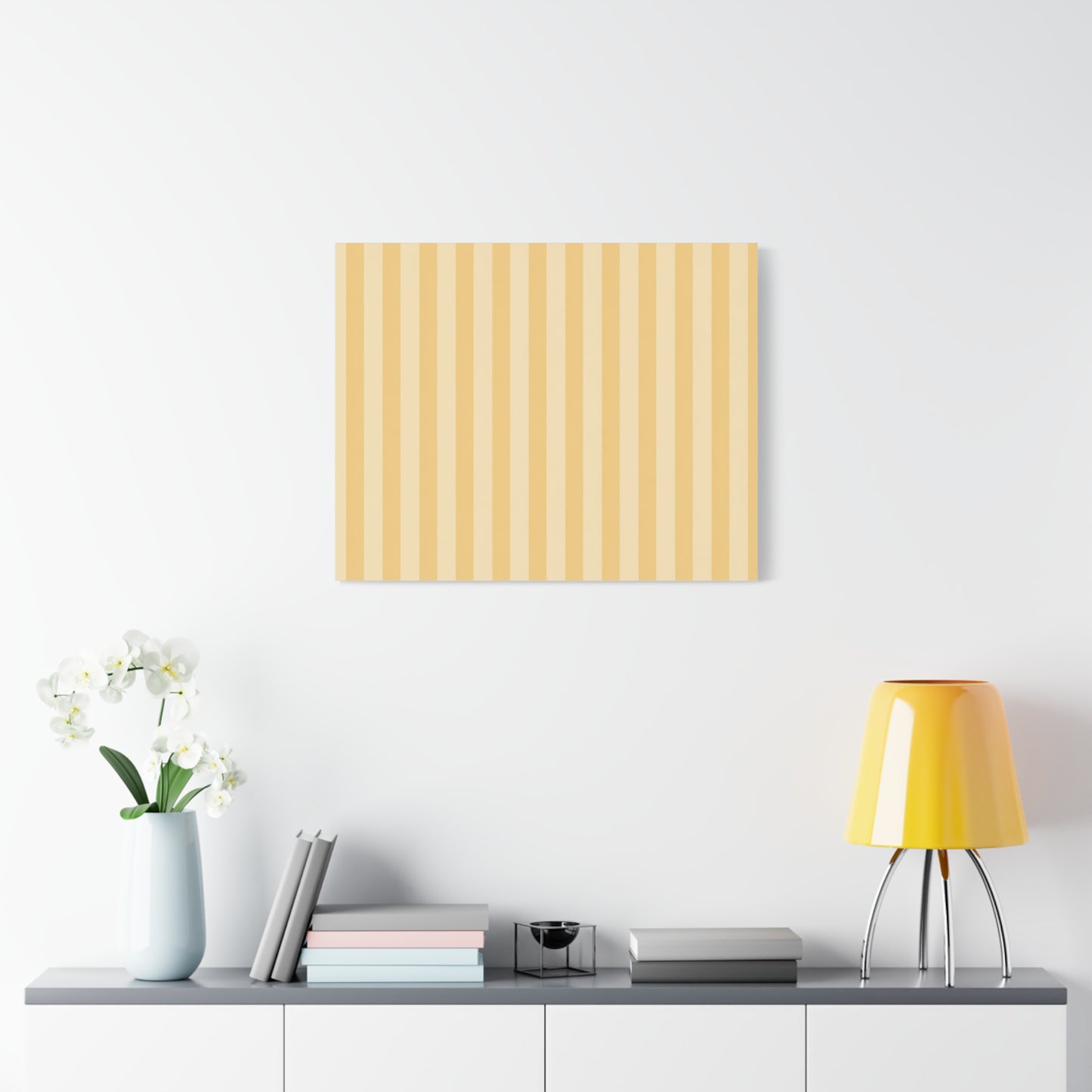 Buttercup Stripe Stretched Canvas Wall Art