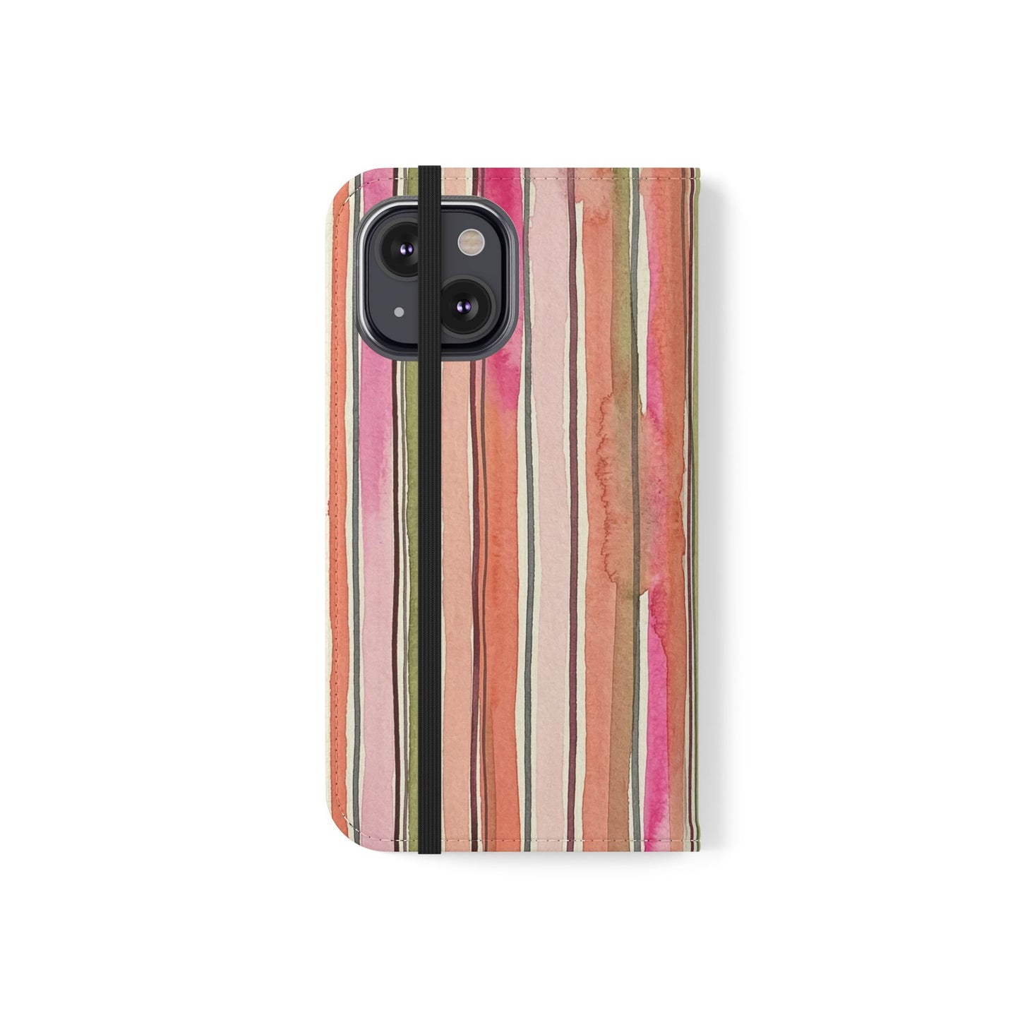 Summer Stripe Vegan Leather Flip Case