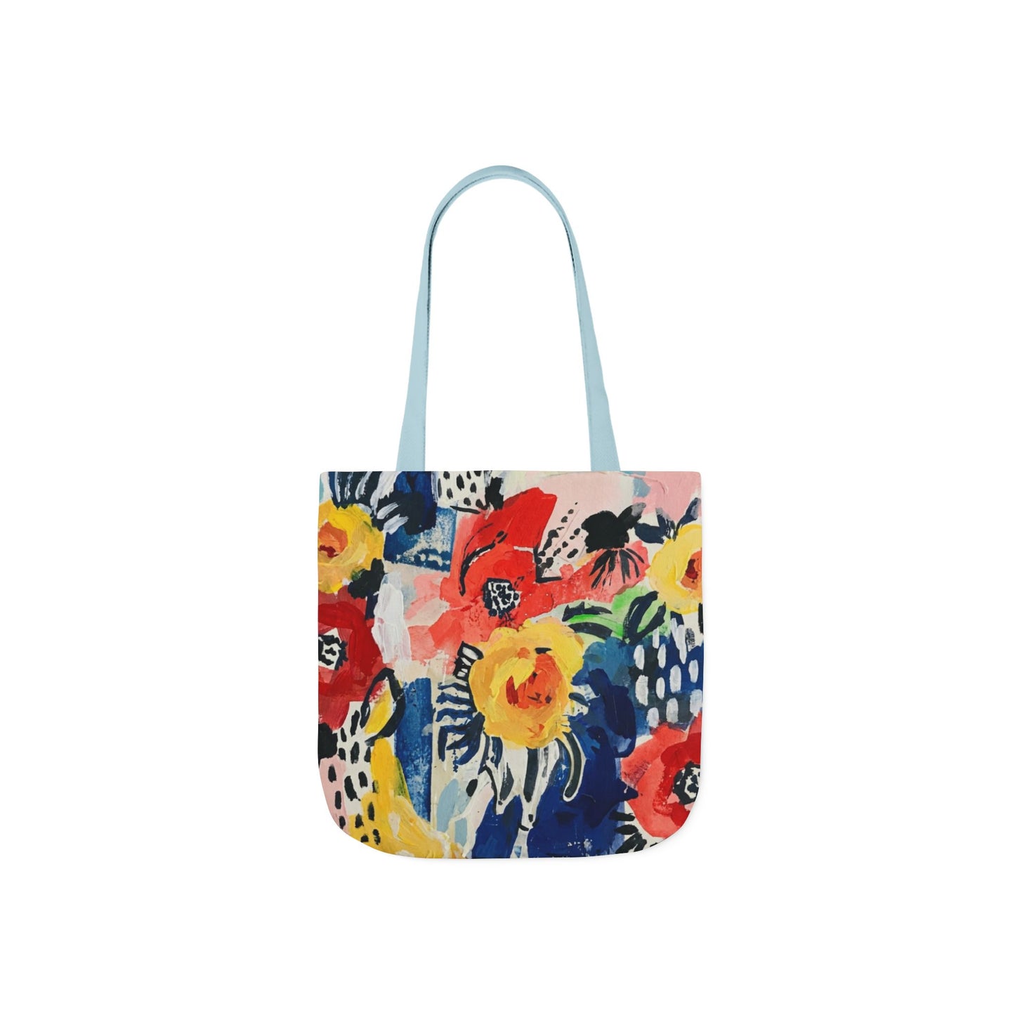 Abstract Flora Tote Bag with 5-Color Straps