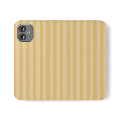 Buttercup Stripe Vegan Leather Flip Case