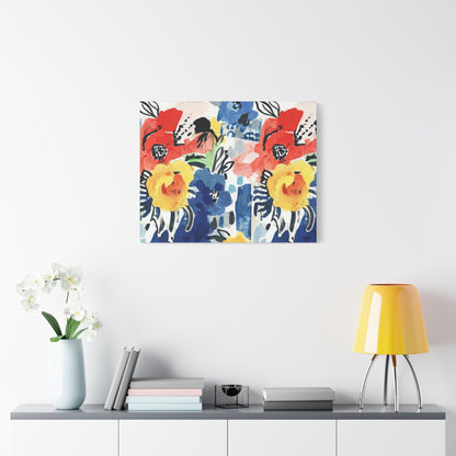 Abstract Flora Stretched Canvas Wall Art