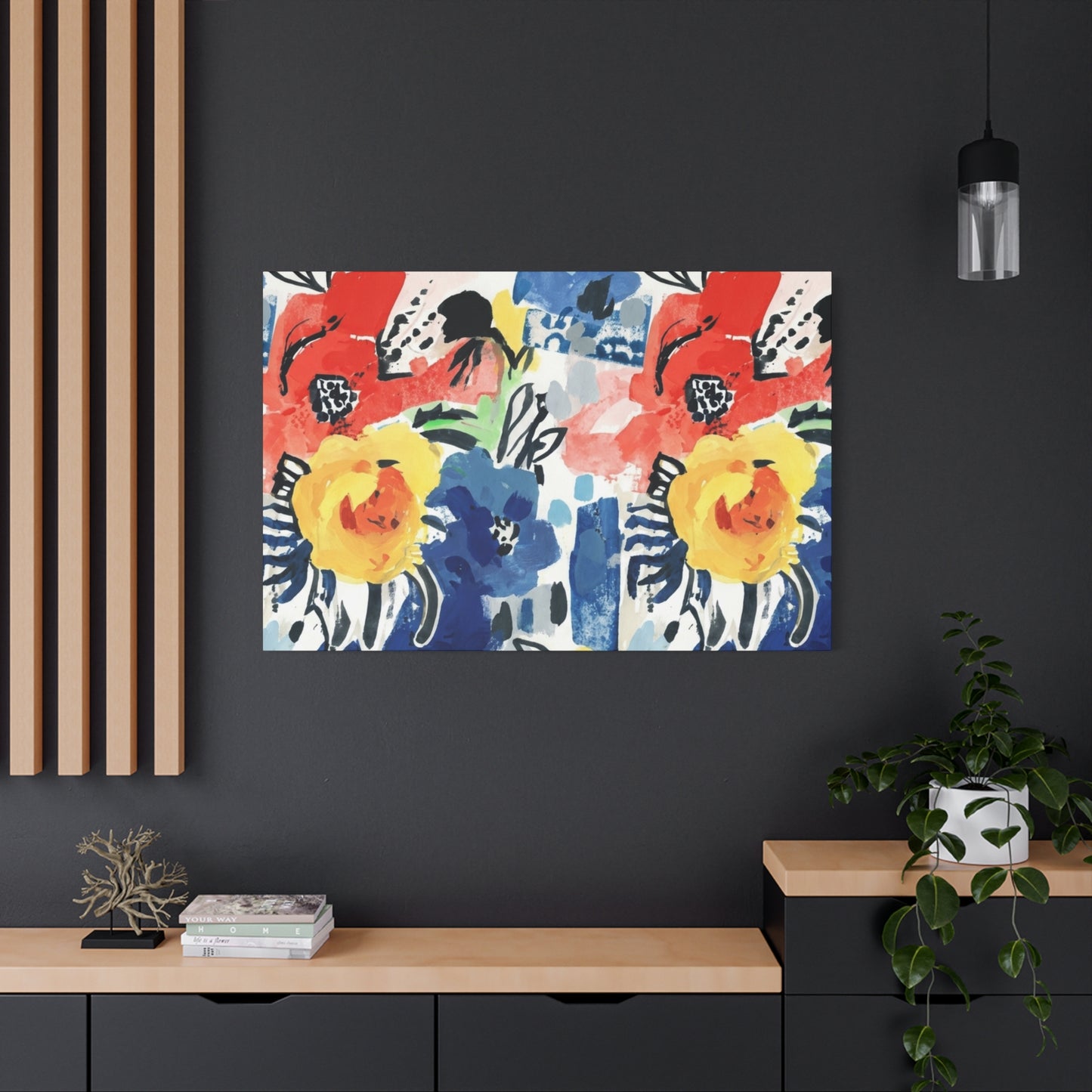 Abstract Flora Stretched Canvas Wall Art