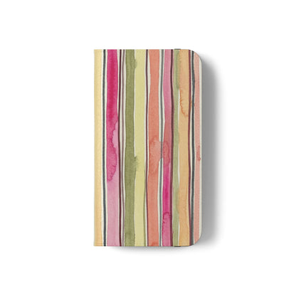 Summer Stripe Vegan Leather Flip Case