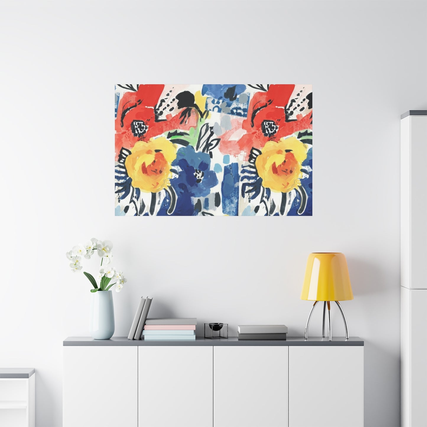 Abstract Flora Stretched Canvas Wall Art