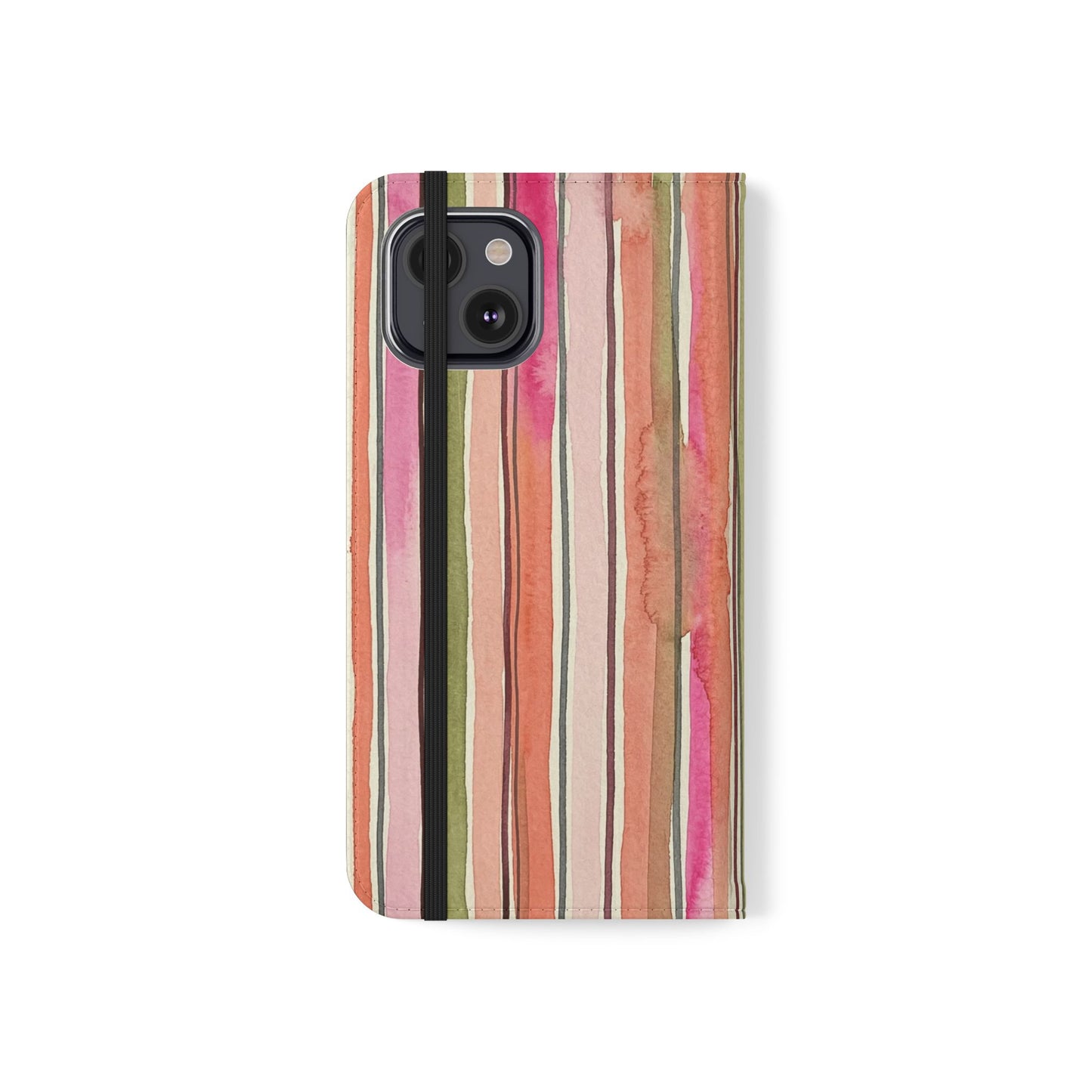 Summer Stripe Vegan Leather Flip Case