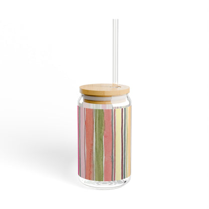 Summer Stripe Sipper Glass | 16oz