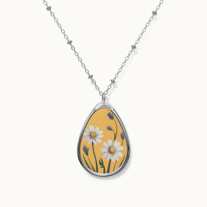 Spring Daisies Oval Necklace
