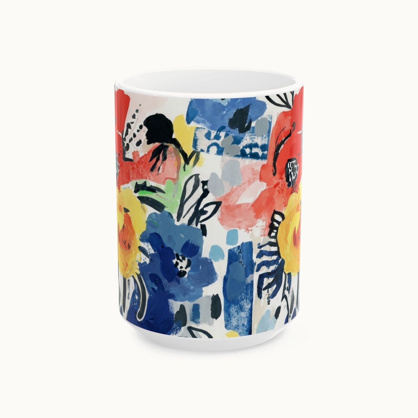 Abstract Flora Ceramic Mug