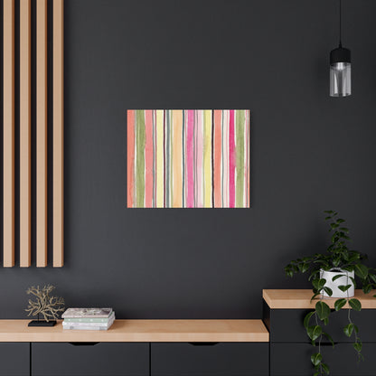 Summer Stripe Stretched Canvas Wall Art