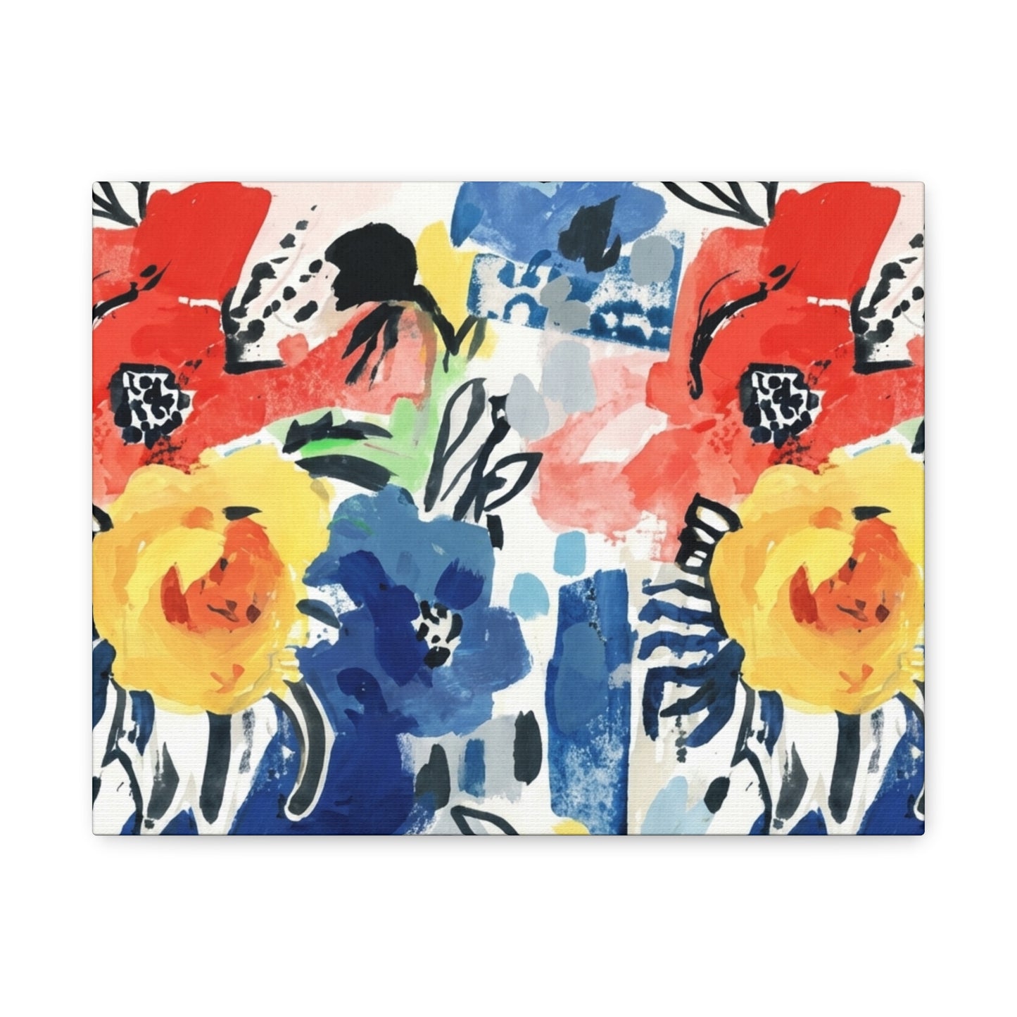 Abstract Flora Stretched Canvas Wall Art