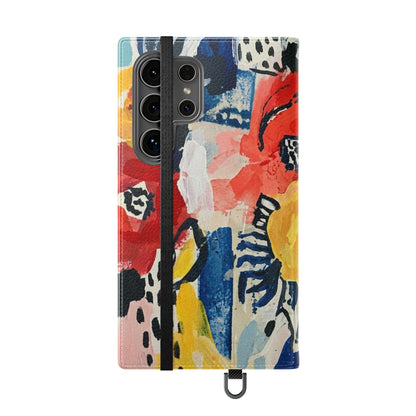 Abstract Flora Vegan Leather Flip Case