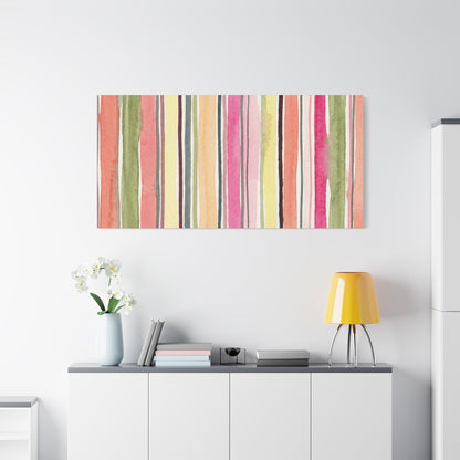 Summer Stripe Stretched Canvas Wall Art