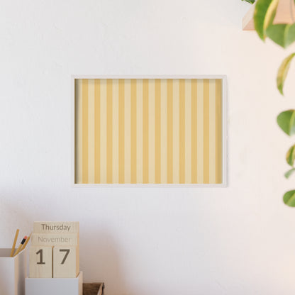 Buttercup Stripe Wood Framed Posters