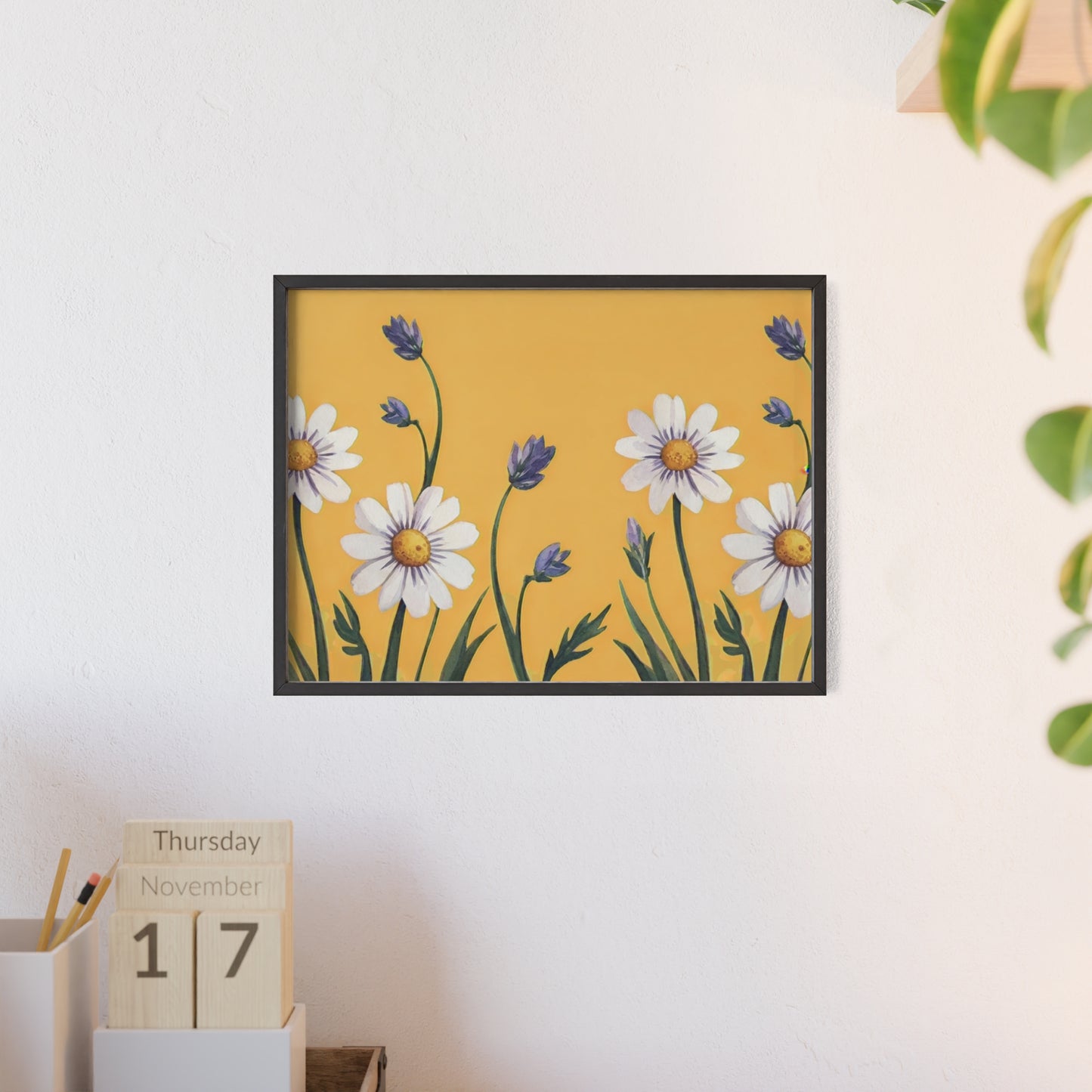 Spring Daisies Wood Framed Posters