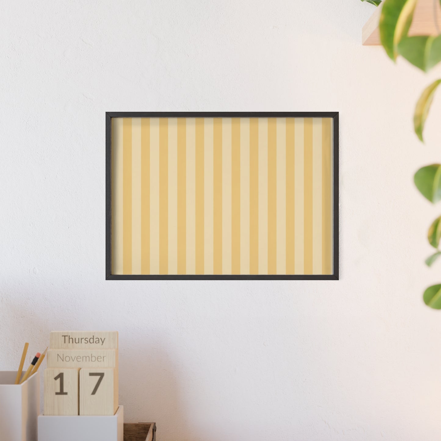 Buttercup Stripe Wood Framed Posters