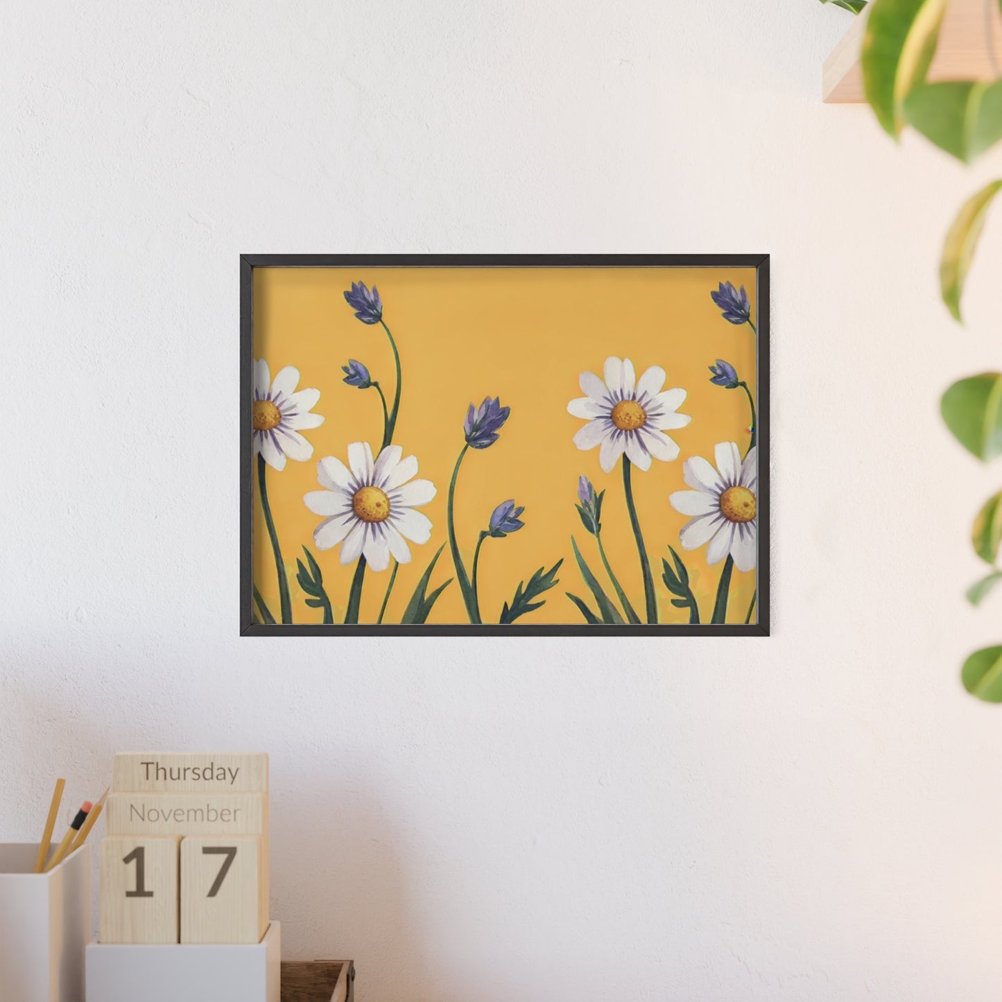 Spring Daisies Wood Framed Posters