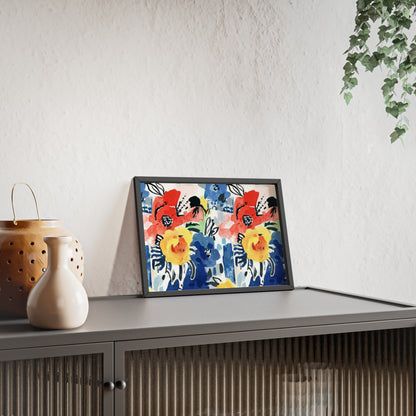 Abstract Flora Wood Framed Posters