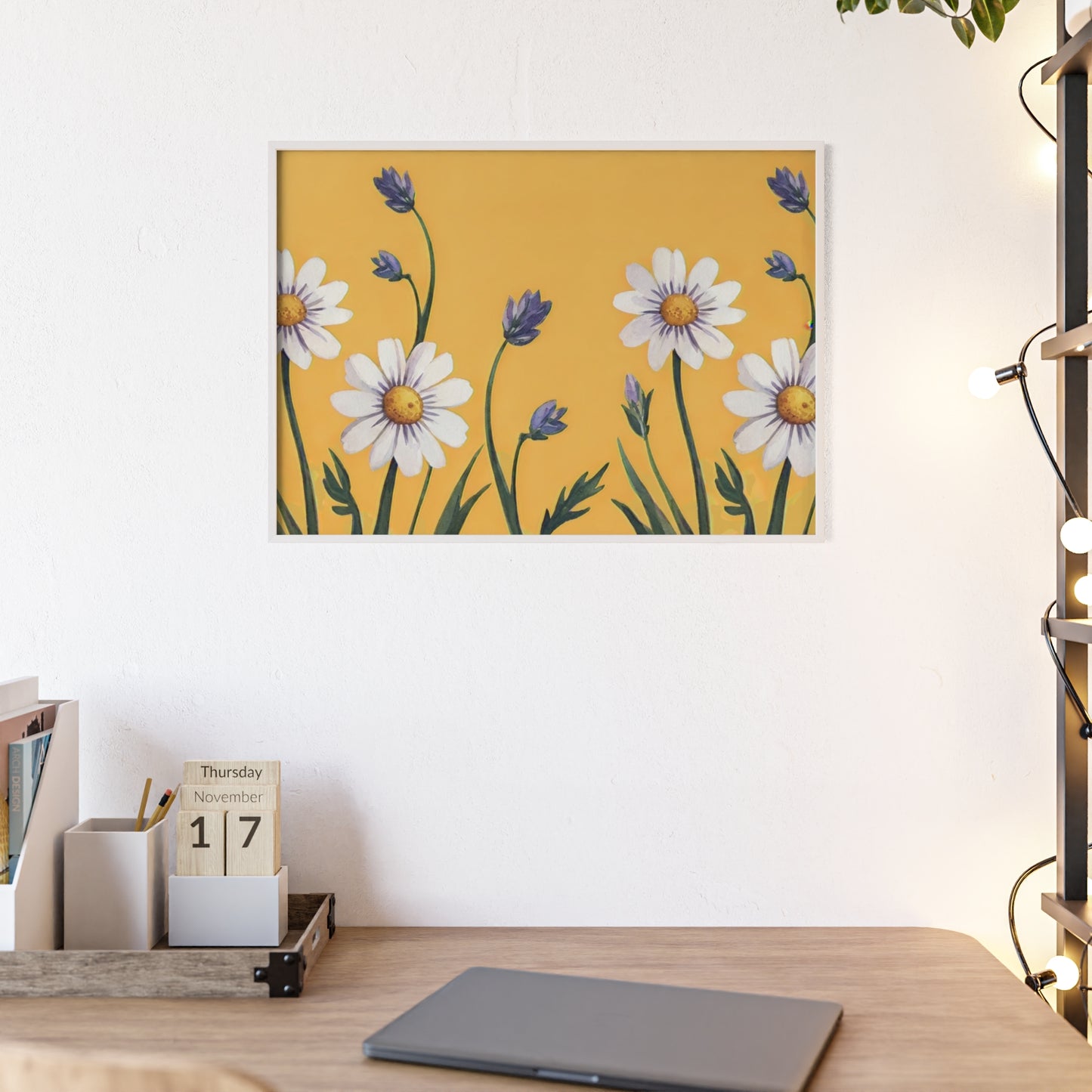 Spring Daisies Wood Framed Posters