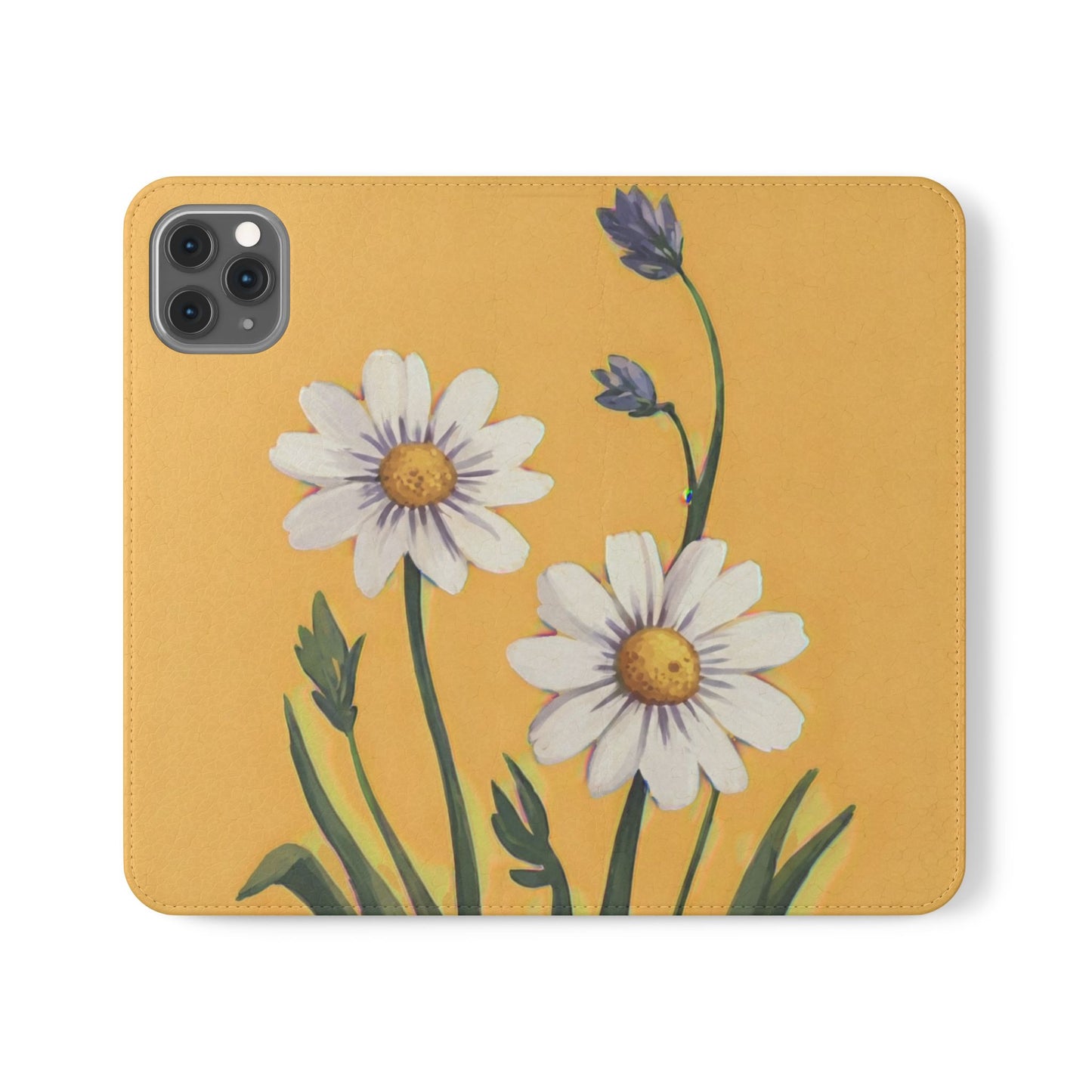 Spring Daisies Vegan Leather Flip Case