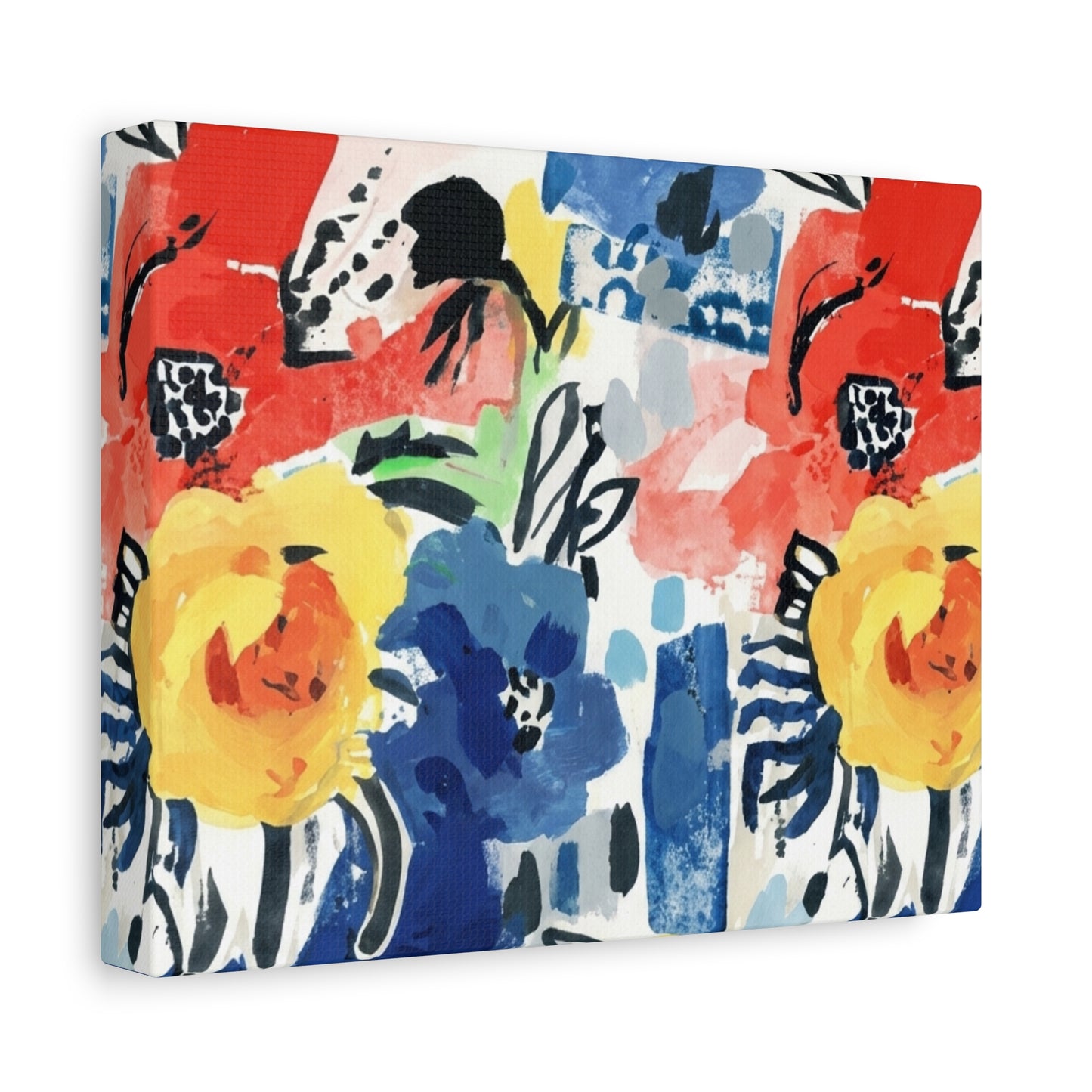 Abstract Flora Stretched Canvas Wall Art