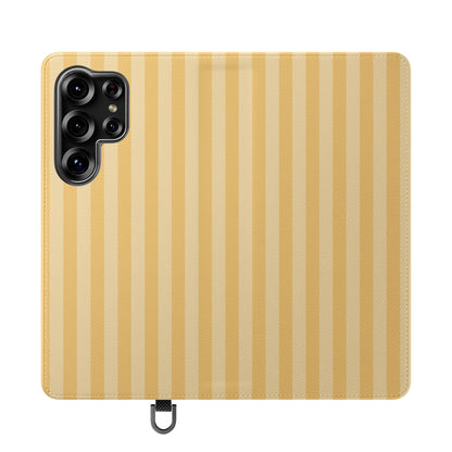 Buttercup Stripe Vegan Leather Flip Case