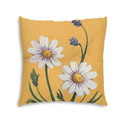 Spring Daisies Square Tufted Floor Pillow
